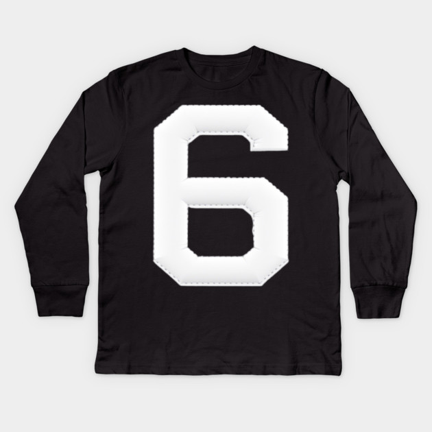 Number 6 Six Simple Graphic Minimalist Tee Shirt Kids Long Sleeve T-Shirt by OUTFITPAW