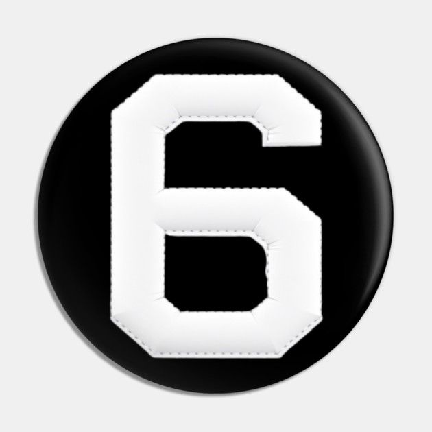Number 6 Six Simple Graphic Minimalist Tee Shirt Pin by OUTFITPAW