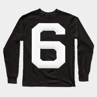 Number 6 Six Simple Graphic Minimalist Tee Shirt Long Sleeve T-Shirt