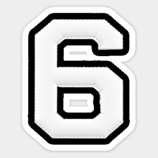 Number 6 Six Simple Graphic Minimalist Tee Shirt Sticker