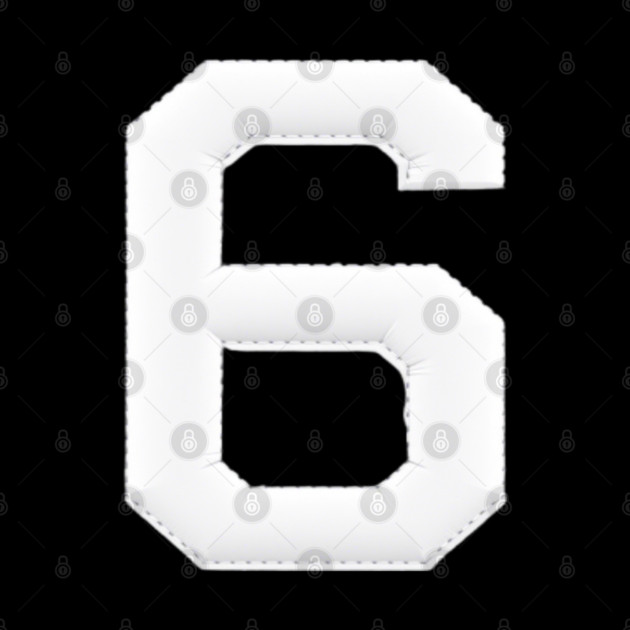 Number 6 Six Simple Graphic Minimalist Tee Shirt by OUTFITPAW