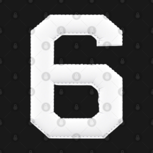 Number 6 Six Simple Graphic Minimalist Tee Shirt by OUTFITPAW