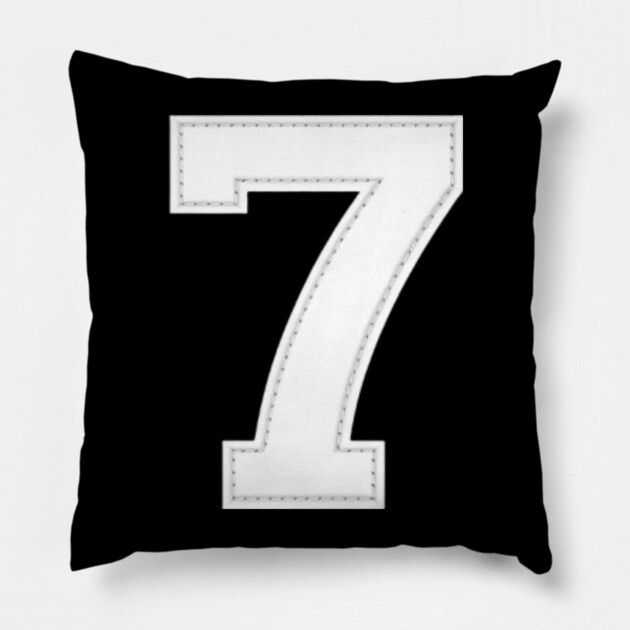 Number 7 Seven Simple Graphic Minimalist Tee Shirt Pillow by OUTFITPAW