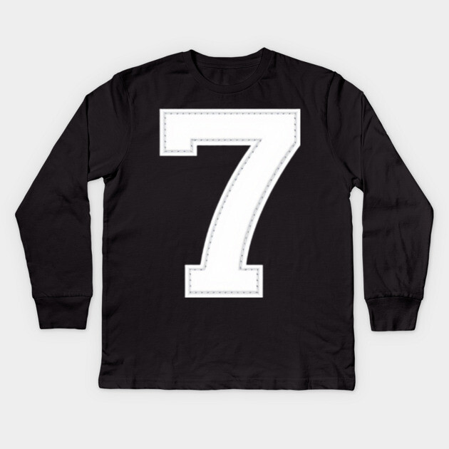 Number 7 Seven Simple Graphic Minimalist Tee Shirt Kids Long Sleeve T-Shirt by OUTFITPAW