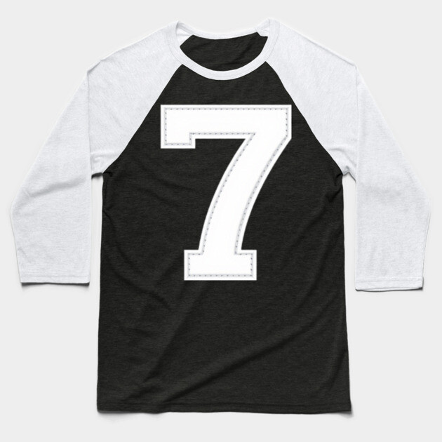 Number 7 Seven Simple Graphic Minimalist Tee Shirt Baseball T-Shirt by OUTFITPAW