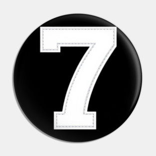 Number 7 Seven Simple Graphic Minimalist Tee Shirt Pin