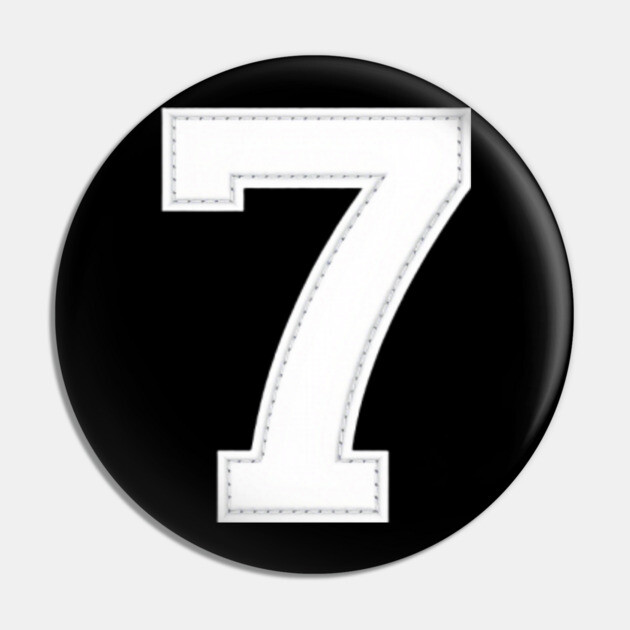 Number 7 Seven Simple Graphic Minimalist Tee Shirt Pin by OUTFITPAW