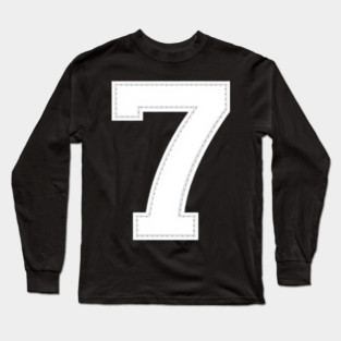 Number 7 Seven Simple Graphic Minimalist Tee Shirt Long Sleeve T-Shirt