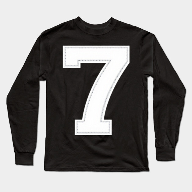 Number 7 Seven Simple Graphic Minimalist Tee Shirt Long Sleeve T-Shirt by OUTFITPAW
