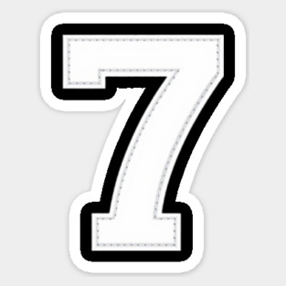 Number 7 Seven Simple Graphic Minimalist Tee Shirt Sticker