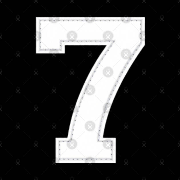 Number 7 Seven Simple Graphic Minimalist Tee Shirt by OUTFITPAW