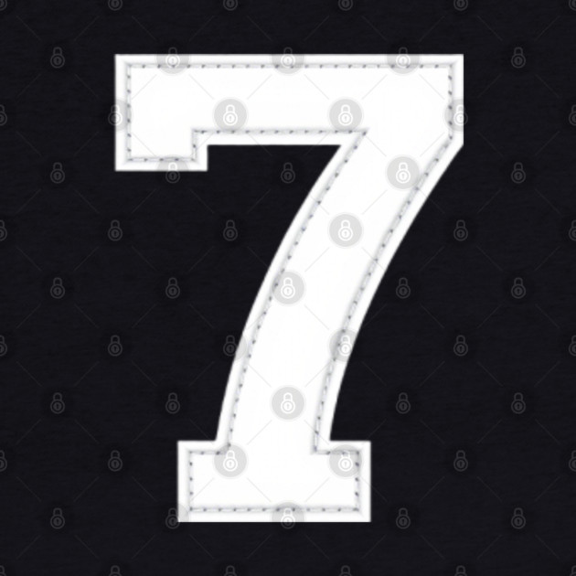 Number 7 Seven Simple Graphic Minimalist Tee Shirt by OUTFITPAW