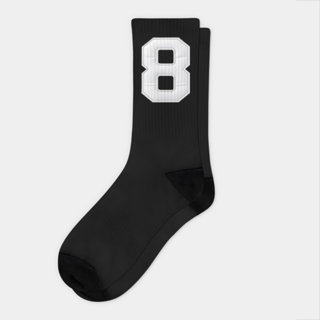 Number 8 Eight Simple Graphic Minimalist Tee Shirt Socks by OUTFITPAW