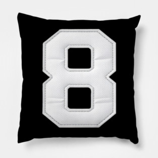Number 8 Eight Simple Graphic Minimalist Tee Shirt Pillow