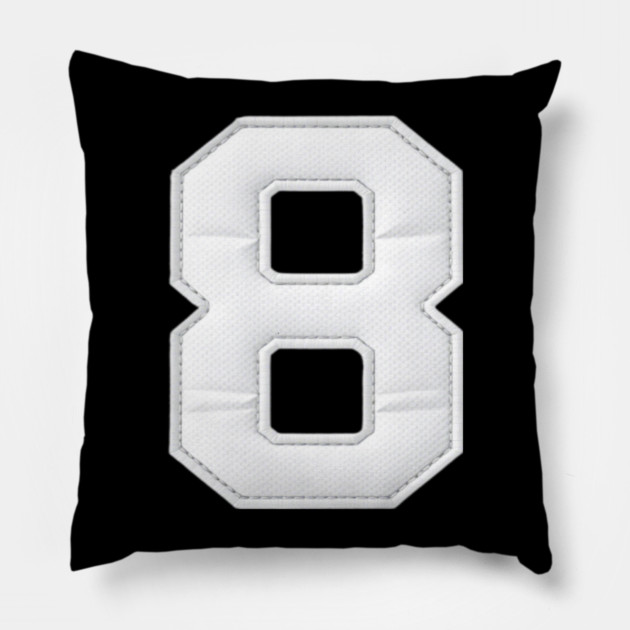 Number 8 Eight Simple Graphic Minimalist Tee Shirt Pillow by OUTFITPAW