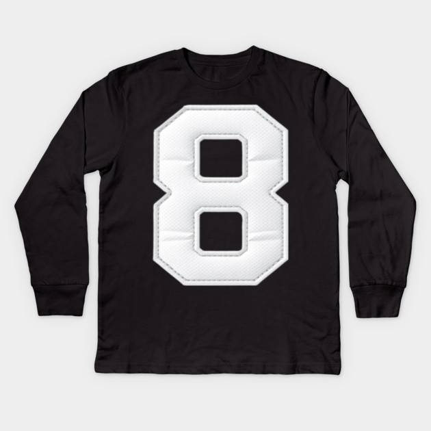 Number 8 Eight Simple Graphic Minimalist Tee Shirt Kids Long Sleeve T-Shirt by OUTFITPAW