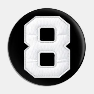 Number 8 Eight Simple Graphic Minimalist Tee Shirt Pin