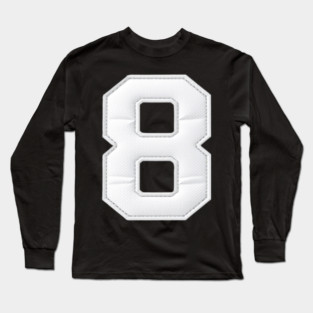 Number 8 Eight Simple Graphic Minimalist Tee Shirt Long Sleeve T-Shirt