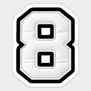 Number 8 Eight Simple Graphic Minimalist Tee Shirt Sticker