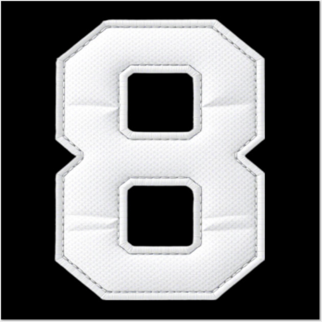 Number 8 Eight Simple Graphic Minimalist Tee Shirt Wall Art by OUTFITPAW