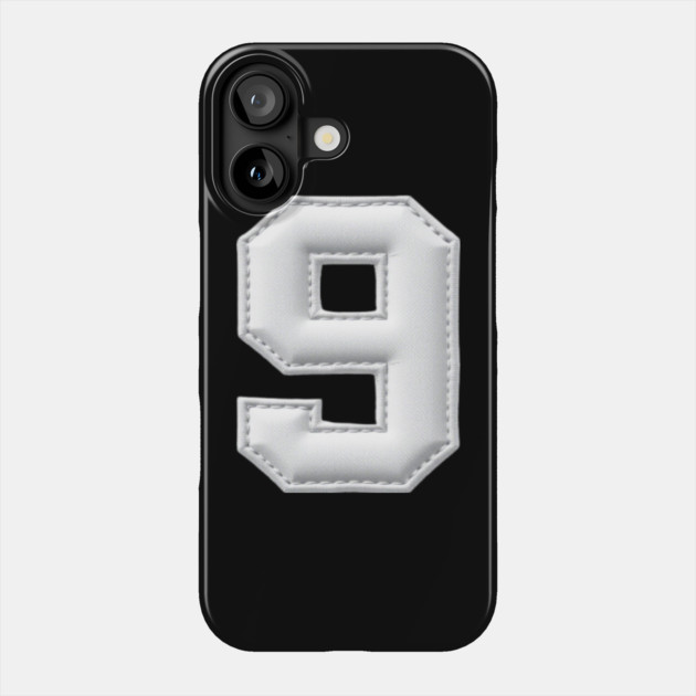 Number 9 Nine Simple Graphic Minimalist Tee Shirt Phone Case by OUTFITPAW