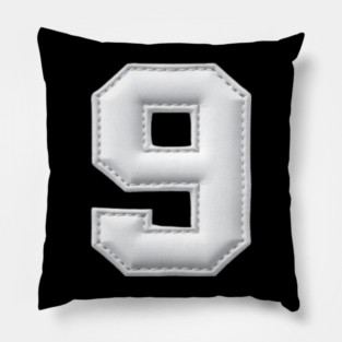 Number 9 Nine Simple Graphic Minimalist Tee Shirt Pillow