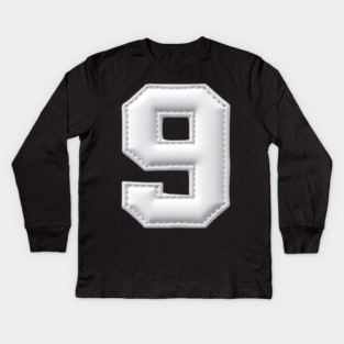 Number 9 Nine Simple Graphic Minimalist Tee Shirt Kids Long Sleeve T-Shirt