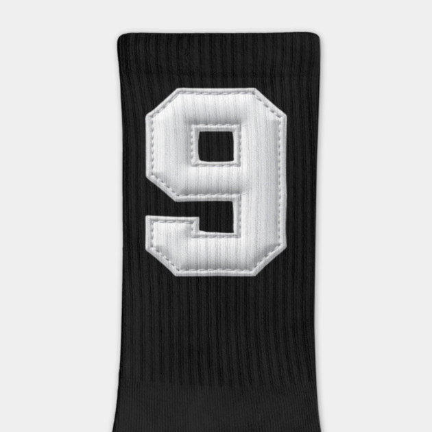 Number 9 Nine Simple Graphic Minimalist Tee Shirt by OUTFITPAW