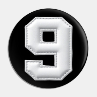 Number 9 Nine Simple Graphic Minimalist Tee Shirt Pin