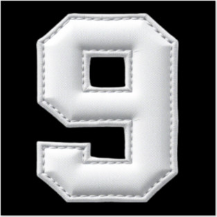 Number 9 Nine Simple Graphic Minimalist Tee Shirt Posters and Art