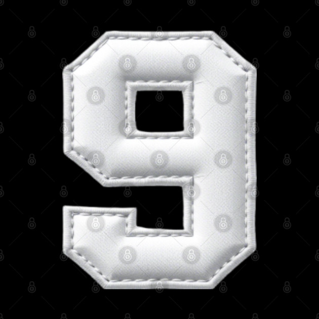 Number 9 Nine Simple Graphic Minimalist Tee Shirt by OUTFITPAW