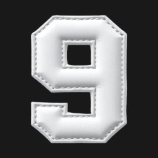 Number 9 Nine Simple Graphic Minimalist Tee Shirt T-Shirt