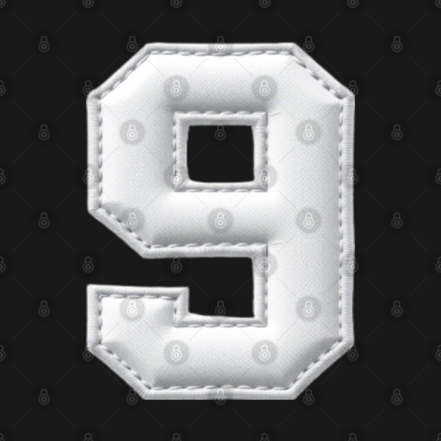 Number 9 Nine Simple Graphic Minimalist Tee Shirt by OUTFITPAW