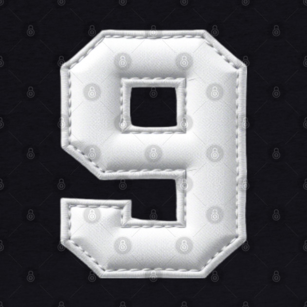 Number 9 Nine Simple Graphic Minimalist Tee Shirt by OUTFITPAW