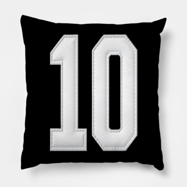 Number 10 Ten Simple Graphic Minimalist Tee Shirt Pillow by OUTFITPAW
