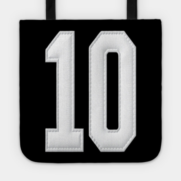 Number 10 Ten Simple Graphic Minimalist Tee Shirt Tote by OUTFITPAW