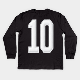 Number 10 Ten Simple Graphic Minimalist Tee Shirt Kids Long Sleeve T-Shirt