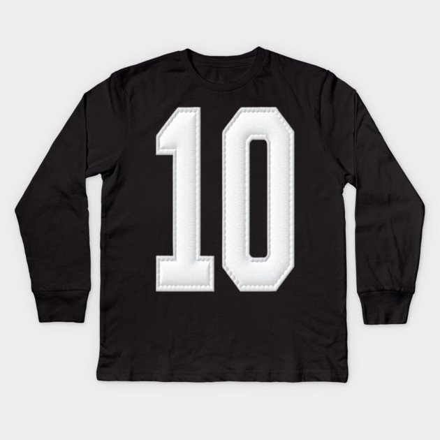 Number 10 Ten Simple Graphic Minimalist Tee Shirt Kids Long Sleeve T-Shirt by OUTFITPAW
