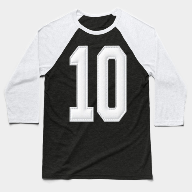 Number 10 Ten Simple Graphic Minimalist Tee Shirt Baseball T-Shirt by OUTFITPAW