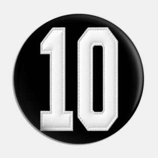 Number 10 Ten Simple Graphic Minimalist Tee Shirt Pin