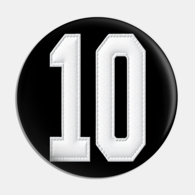 Number 10 Ten Simple Graphic Minimalist Tee Shirt Pin by OUTFITPAW