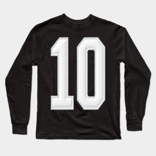 Number 10 Ten Simple Graphic Minimalist Tee Shirt Long Sleeve T-Shirt