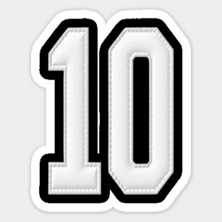 Number 10 Ten Simple Graphic Minimalist Tee Shirt Sticker