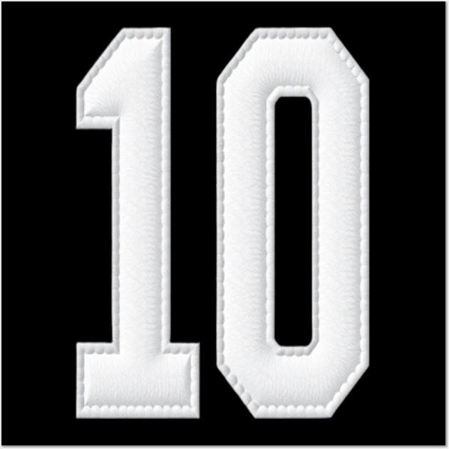 Number 10 Ten Simple Graphic Minimalist Tee Shirt Wall Art by OUTFITPAW