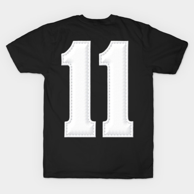 Number 11 Eleven Simple Graphic Minimalist Tee Shirt by OUTFITPAW