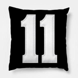 Number 11 Eleven Simple Graphic Minimalist Tee Shirt Pillow