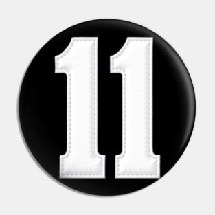 Number 11 Eleven Simple Graphic Minimalist Tee Shirt Pin