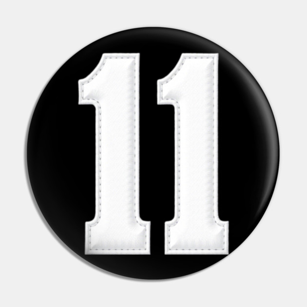 Number 11 Eleven Simple Graphic Minimalist Tee Shirt Pin by OUTFITPAW