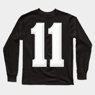 Number 11 Eleven Simple Graphic Minimalist Tee Shirt Long Sleeve T-Shirt