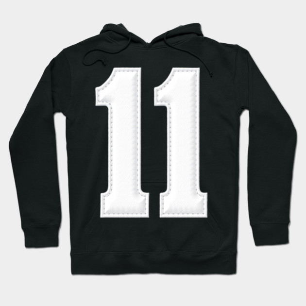 Number 11 Eleven Simple Graphic Minimalist Tee Shirt Hoodie by OUTFITPAW